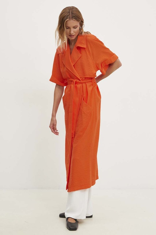 Answear Lab rochie cu guler portocaliu 250204.TMS