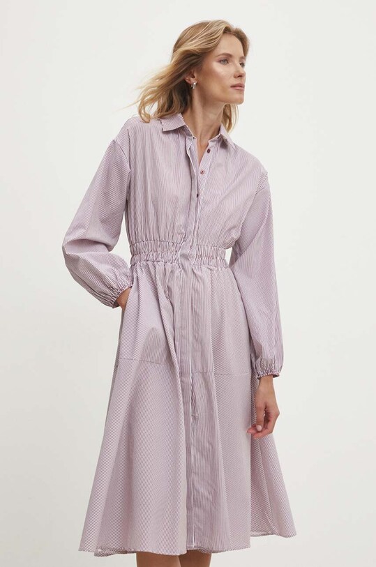 Answear Lab rochie din bumbac fixat rosu 6813.tms