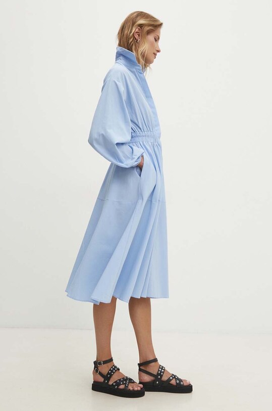 Answear Lab rochie din bumbac fixat albastru 6813.b.TMS