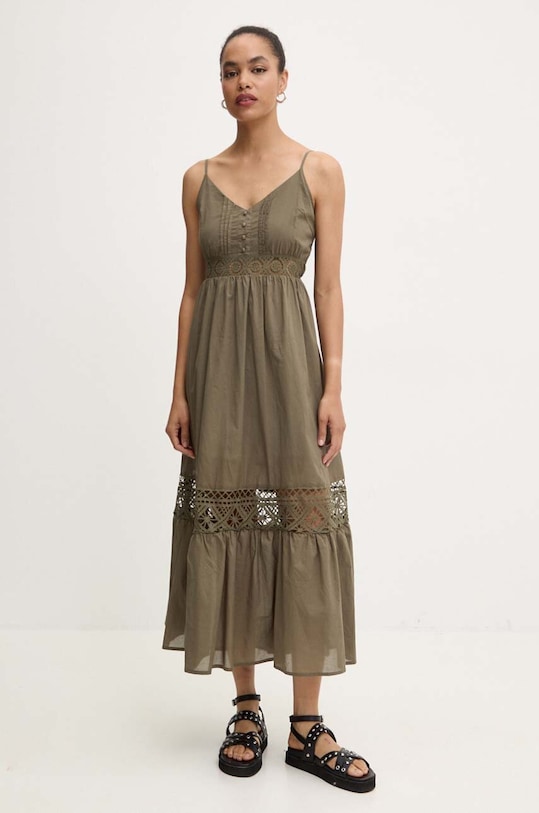 Answear.LAB sukienka bawełniana 1502.iw zielony WZ24