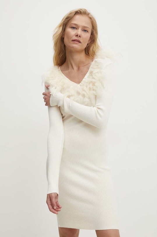 Φόρεμα Answear.LAB μακρύ μπεζ DZ92792.hms