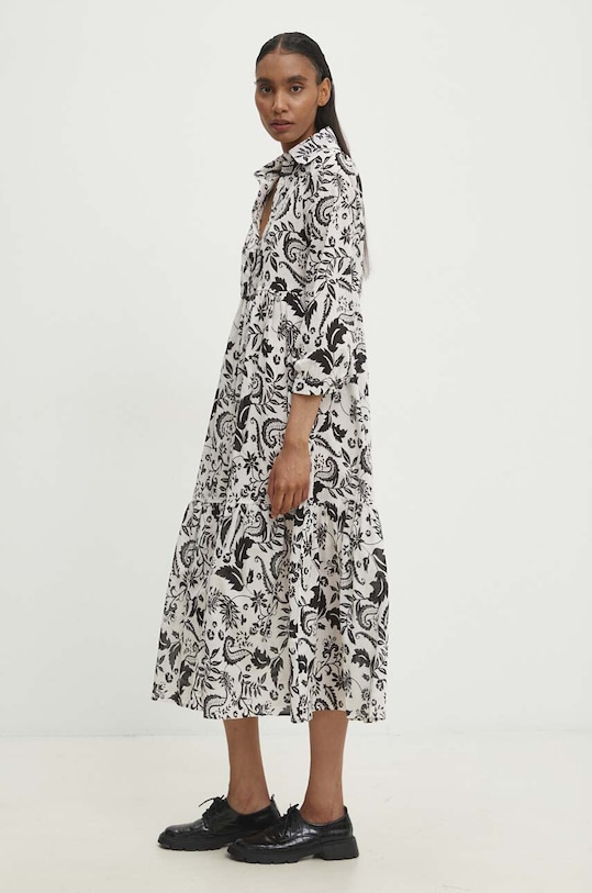 Βαμβακερό φόρεμα Answear.LAB casual λευκό MA678.hms