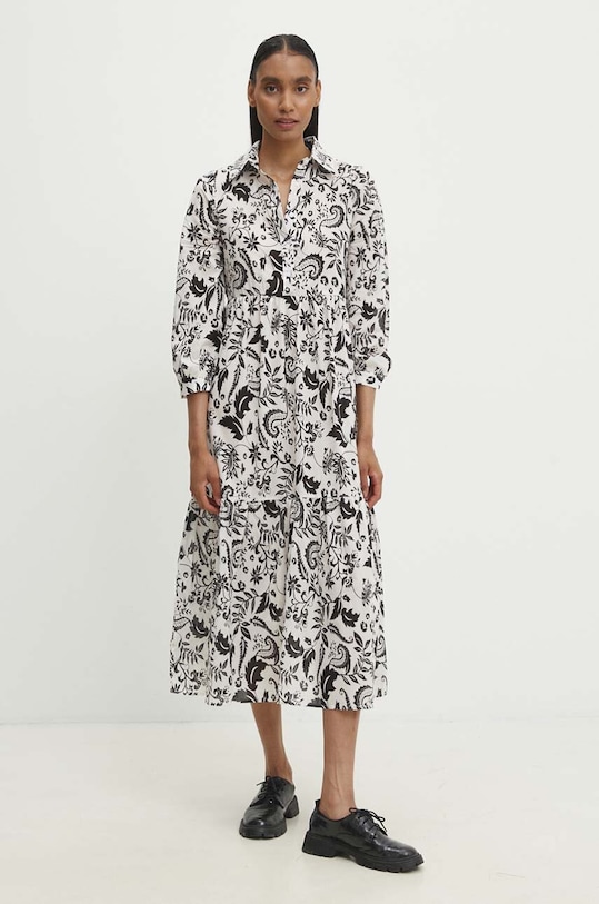 Βαμβακερό φόρεμα Answear.LAB MA678.hms λευκό WZ24