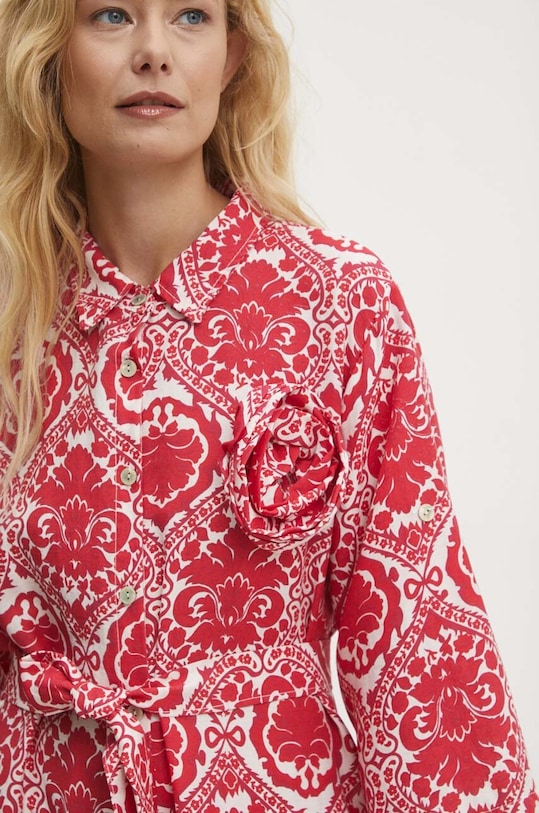 Answear Lab rochie din in rosu A6168.hms