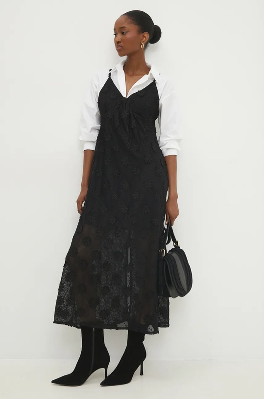 Answear Lab rochie negru 22515lr.fms