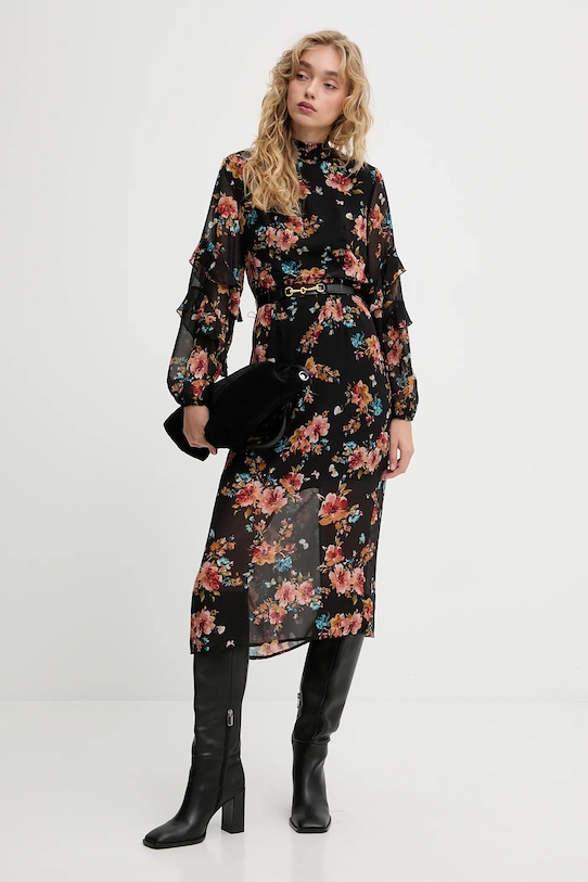 Answear Lab rochie midi negru NL234819.ums