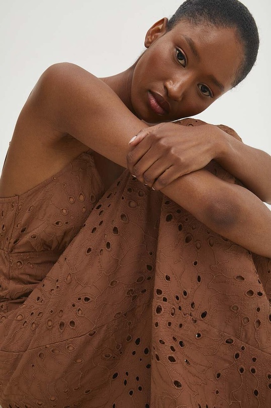 Answear Lab sukienka bawełniana bawełna brązowy 4292485.ims