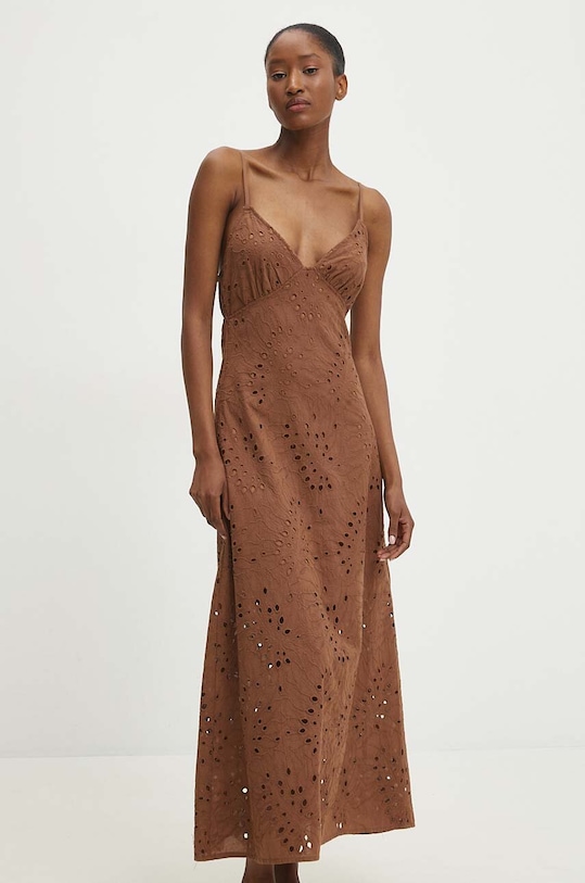 Answear Lab sukienka bawełniana 4292485.ims brązowy WZ24