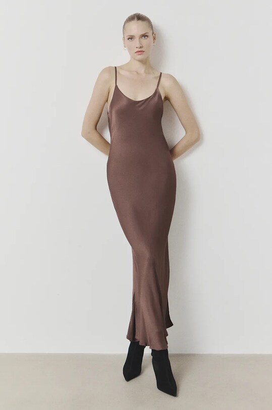 Haljina Answear.LAB maxi smeđa d913265330.slip.ims