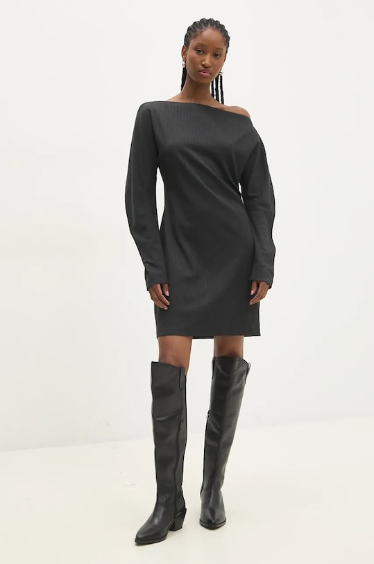 Answear Lab rochie W24W.LF.111293.tos gri WZ24