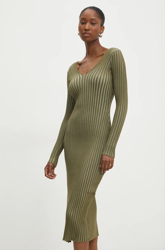 Answear Lab rochie verde NG65004.hos
