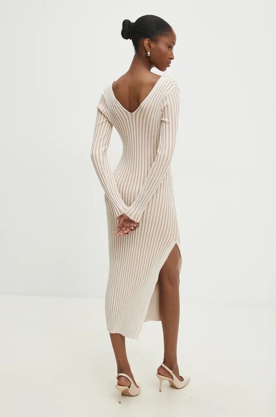 Answear Lab rochie midi bej NG65004.hos