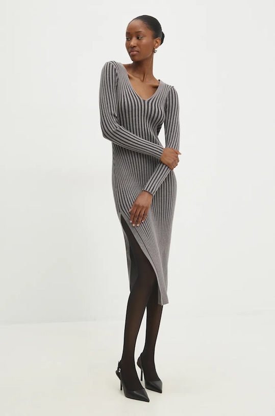 Answear Lab rochie midi gri NG65004.hos
