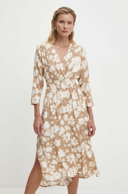 Answear Lab rochie midi bej 63170.1482v.flk