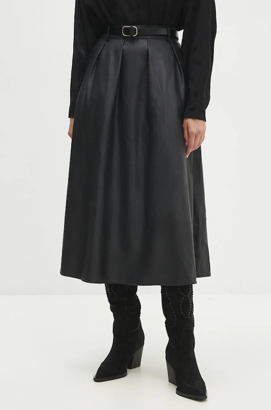 Suknja Answear.LAB bez uzorka crna 8514.HLK