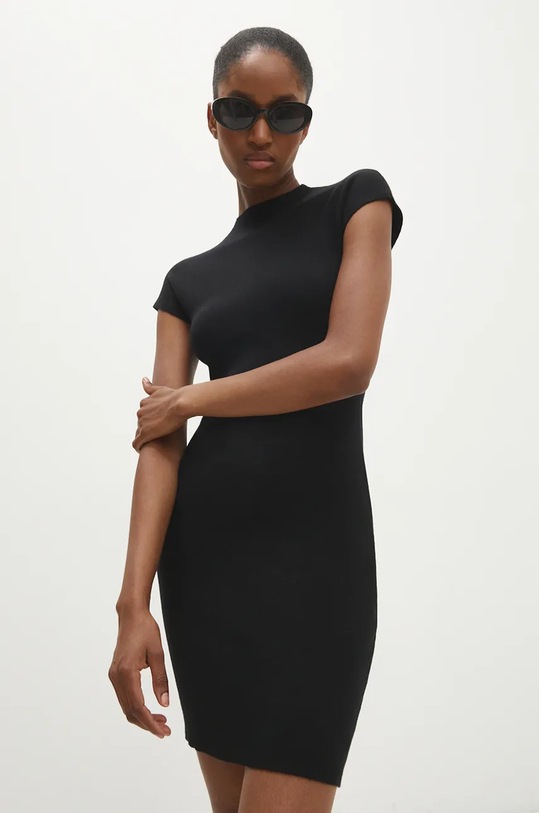 Šaty Answear.LAB pletenina čierna zs35323.IKK