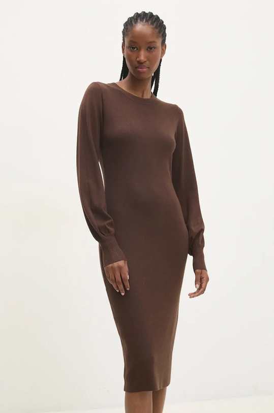 Answear.LAB sukienka casual brązowy AC19218.hos