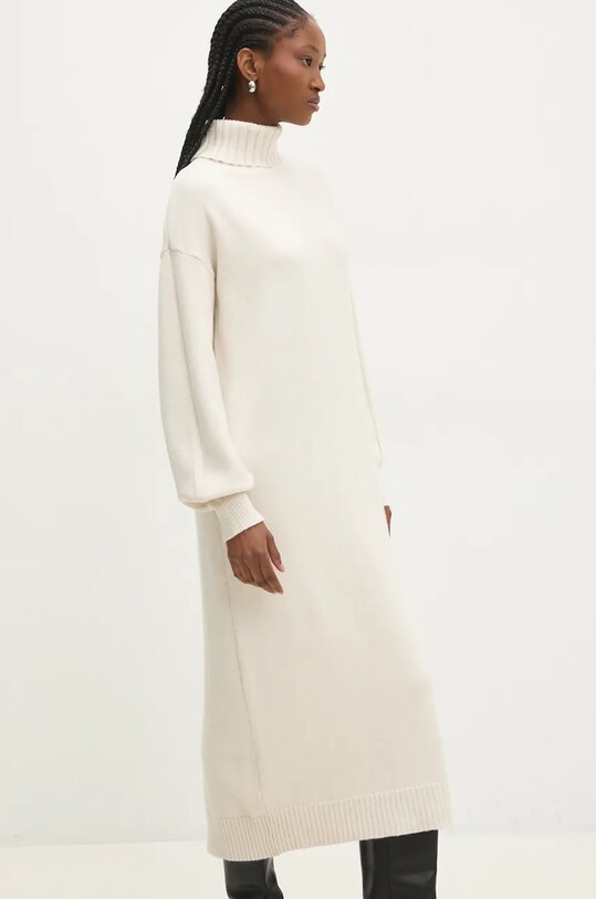 Answear Lab rochie midi bej W2123.hos