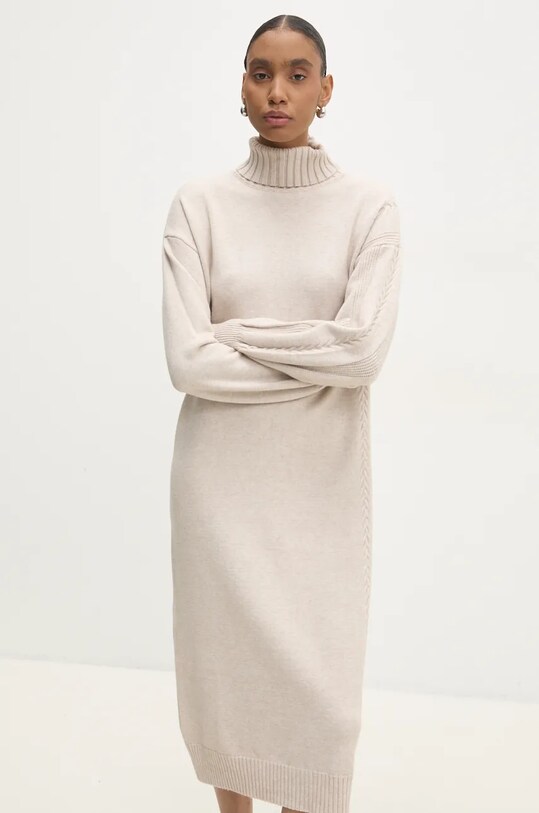Answear Lab rochie midi bej W2123.hos