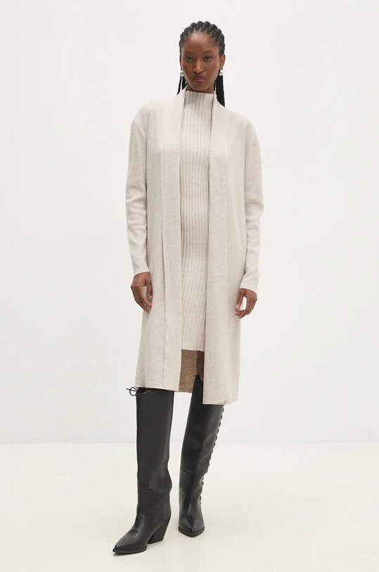 Šaty a kardigan Answear.LAB W01026.hos béžová