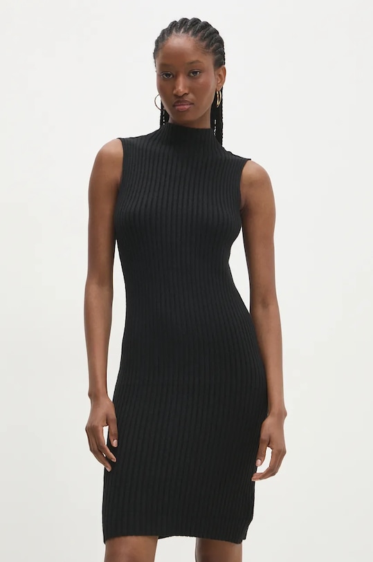 Answear Lab rochie și cardigan W01026.hos negru WZ24