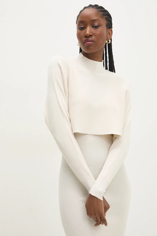 Answear Lab rochie și pulover bej MG58978AB.hlk