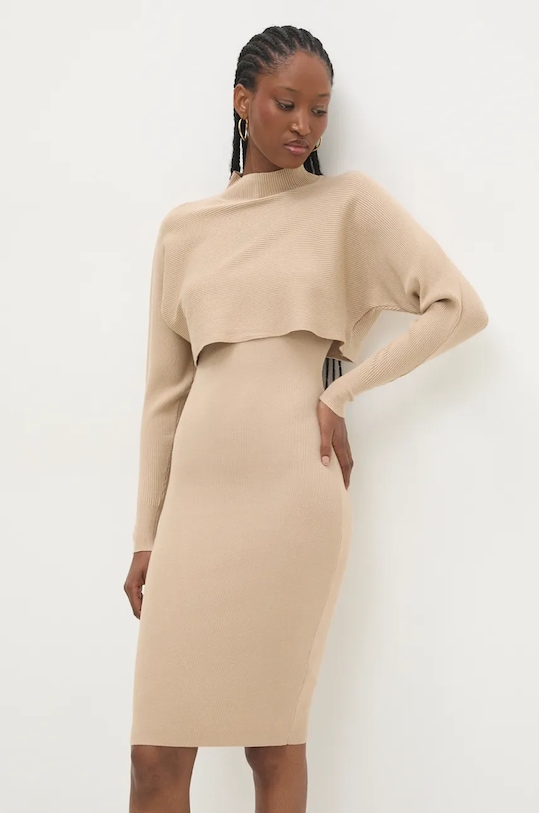 Answear Lab rochie și pulover MG58978AB.hlk maro