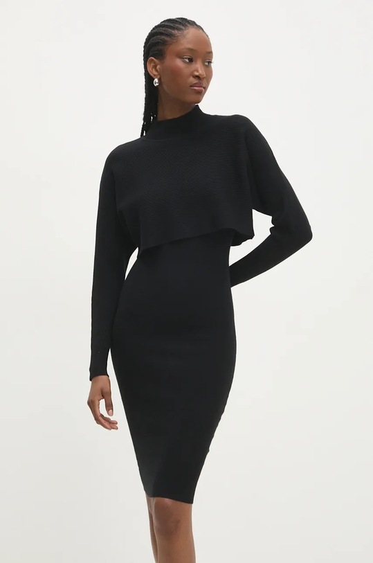 Answear Lab rochie și pulover mini negru MG58978AB.hlk