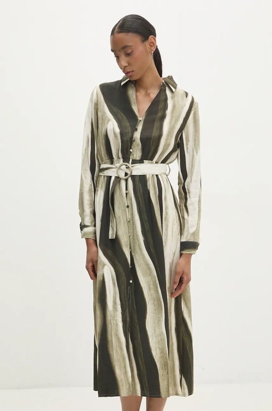 Answear Lab rochie cu guler verde RM505.hms