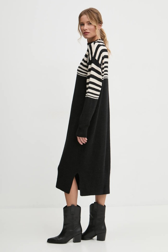 Answear.LAB sukienka z domieszką wełny 0263.tos czarny WZ24