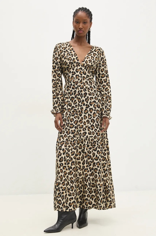 Answear.LAB sukienka r3977.fos beżowy WZ24