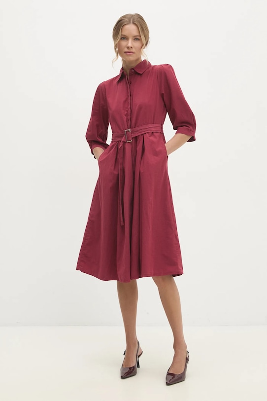 Pamučna haljina Answear.LAB bez uzorka crvena sng.29.tos