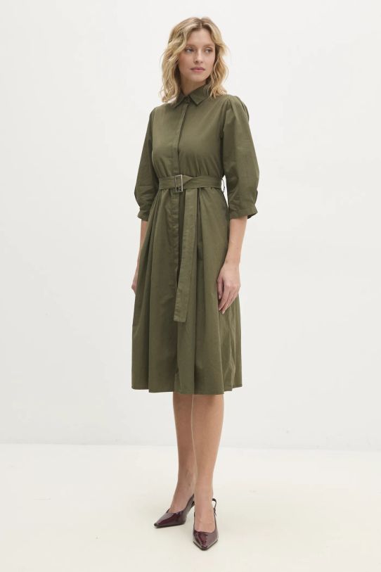 Answear Lab rochie din bumbac fixat verde sng.29.tos