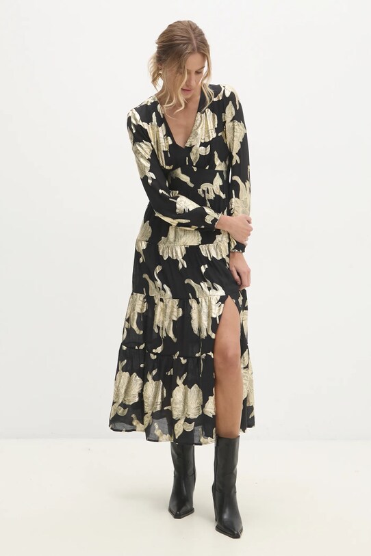 Льняное платье Answear.LAB mj29139.FLK чёрный WZ24