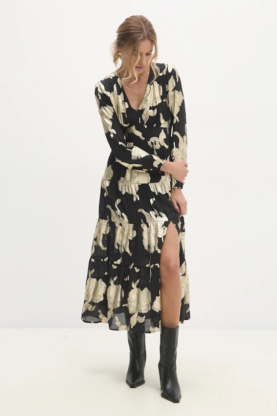 Lanena obleka Answear.LAB mj29139.FLK črna WZ24