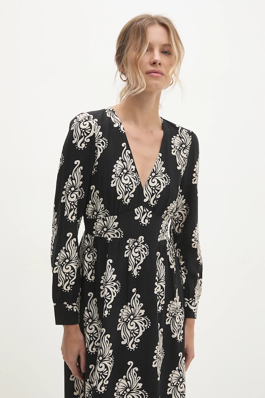 Lanena haljina Answear.LAB crna mj29113.FLK