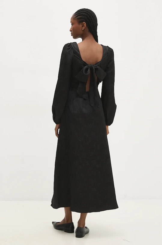 Šaty Answear.LAB látka čierna 23339lr.fos