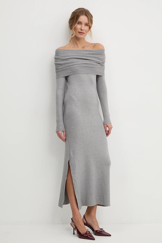 Answear Lab rochie maxi gri hl041.ios