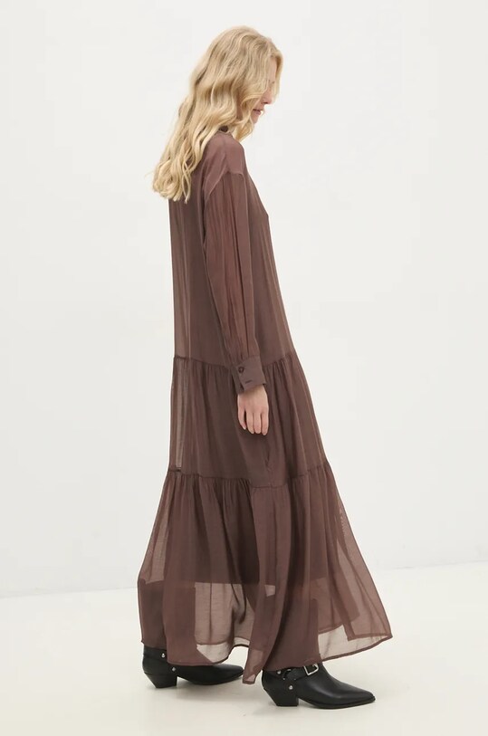 Answear Lab rochie fixat maro d93024.ilk