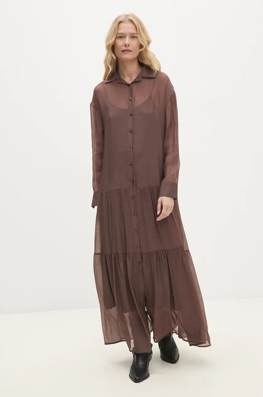 Šaty Answear.LAB hnědá d93024.ilk