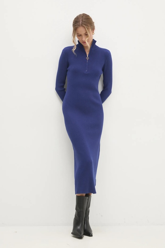 Answear Lab rochie de cașmir ASF2480.flk albastru WZ24