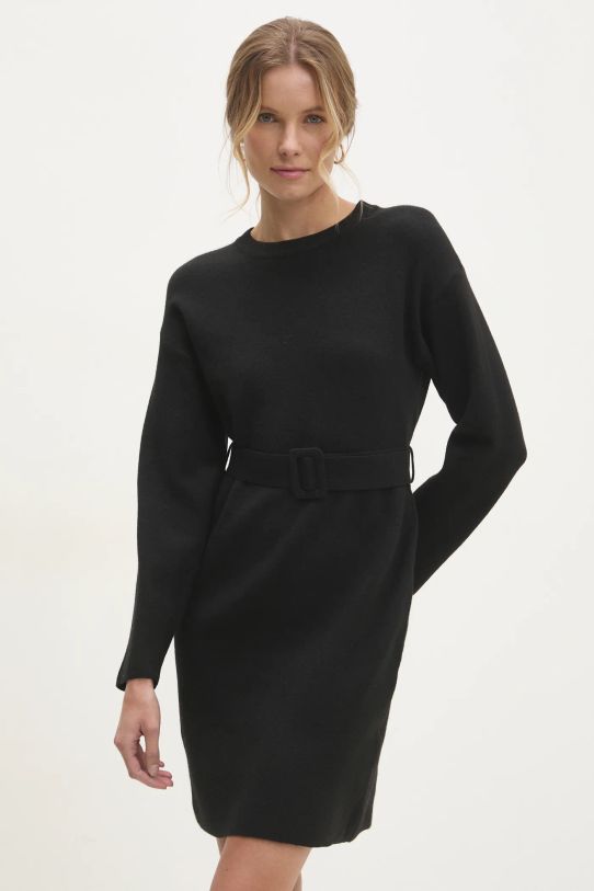 Answear Lab rochie din lana mini negru CH1759.HLK