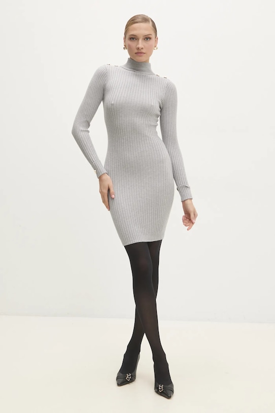 Šaty Answear.LAB pletenina sivá W0106AB.hms