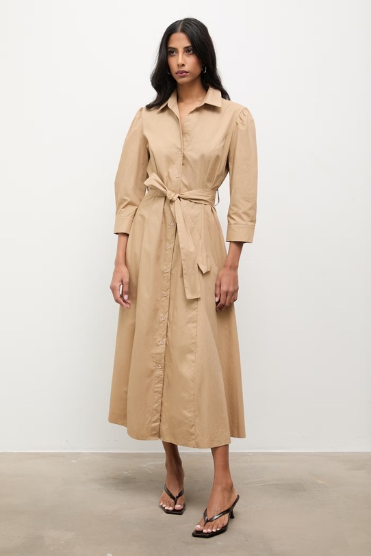 Answear Lab rochie din bumbac fixat bej 3922.iak