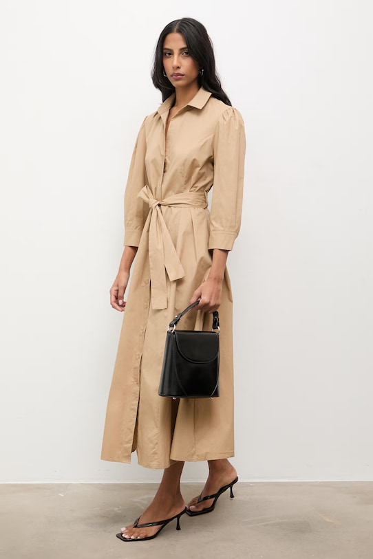 Answear Lab rochie din bumbac 3922.iak bej WW25