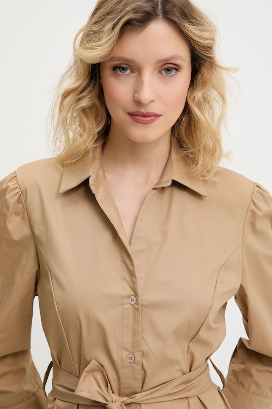 Answear Lab rochie din bumbac bej 3922.iak