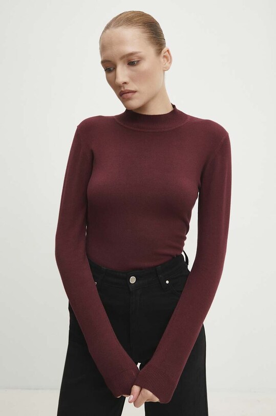 Answear Lab pulover de cașmir wf2407.2.FKK burgundia WZ24