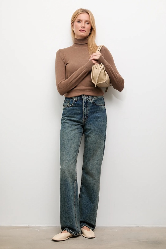 Odzież Answear Lab sweter z kaszmirem wf2408.1.FKK brązowy