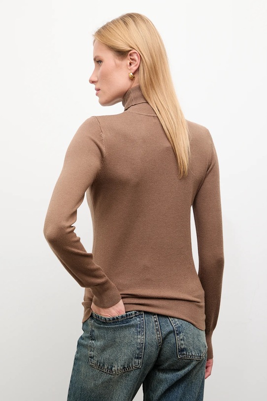 Answear Lab sweter z kaszmirem golf brązowy wf2408.1.FKK