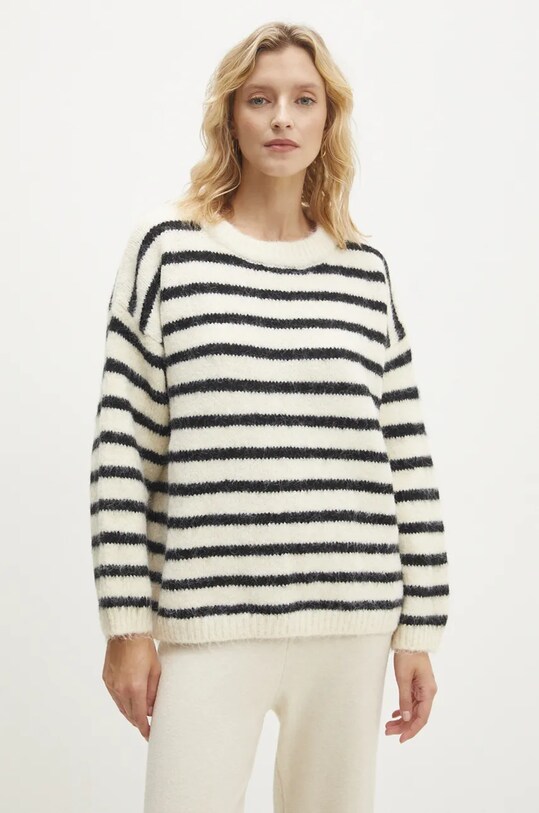 Answear Lab pulover de lana grosime medie bej WF5224.ums